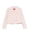 Max Mara Collared Patch-pocket Jacket In Pink