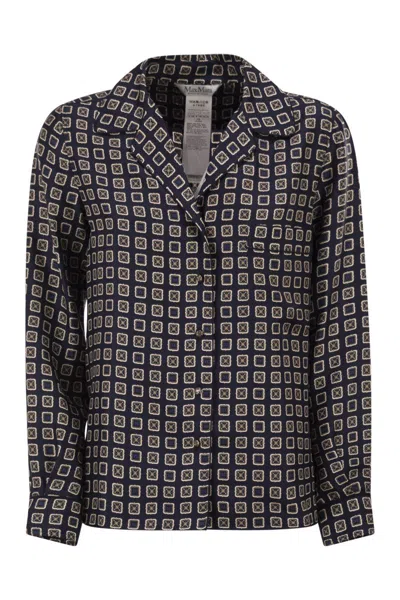 Max Mara Buttoned Pattern Shirt In Blue