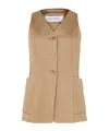 Max Mara Buttoned Sleeveless Jacket In Brown