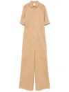 Max Mara Brown Buttoned-up Jumpsuit In Braun