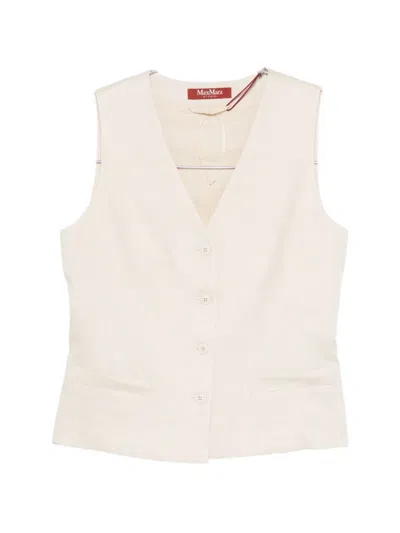 Max Mara Carnet Button-front Waistcoat In Neutral