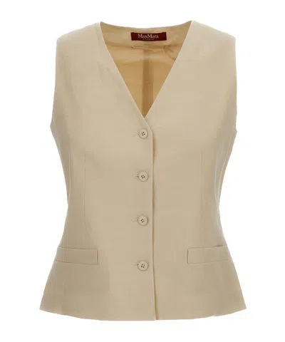 Max Mara Buttoned Waistcoat In Neutral