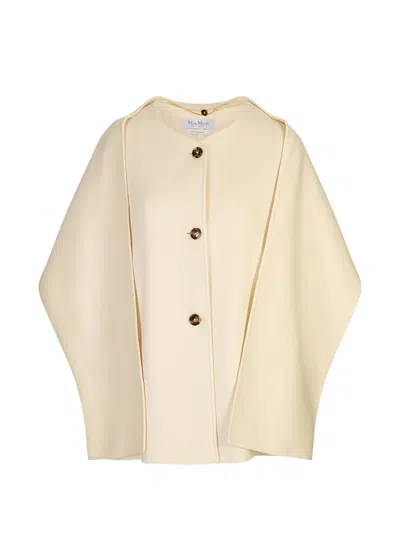 Max Mara Button-fastening Cape Coat In Neutral
