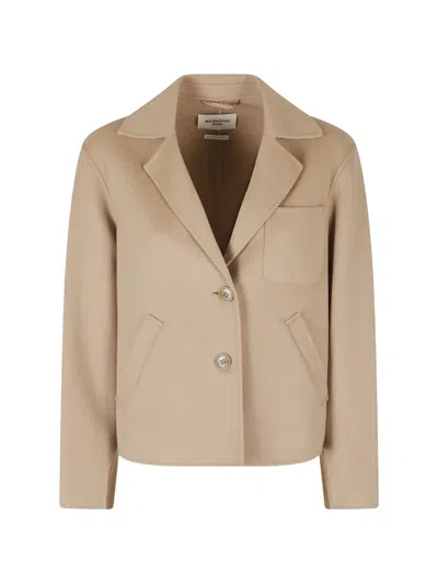 Max Mara Button-fastening Pocket-detail Jacket In Brown