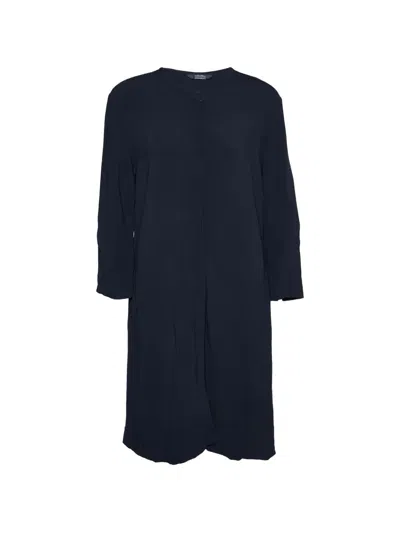 Pre-owned Max Mara Button-front Midi Shirt Dress In Blue