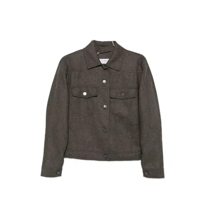 Max Mara Button-up Single Breasted Jacket In Grey