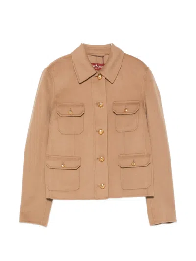 Max Mara Long-sleeve Casual Jacket In Brown