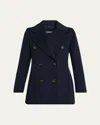 Max Mara Caban Double-breasted Wool Coat In Blue
