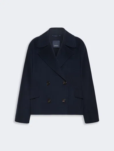 Max Mara Caban En Drap De Laine In Blue