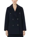 Max Mara Caban Pea Coat In Blue