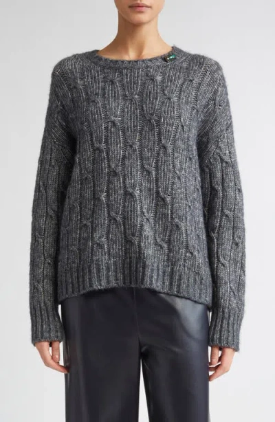 Max Mara Cabaret Oversize Cotton & Alpaca Blend Sweater In Gray