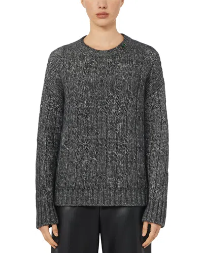 Max Mara Boxy Jumper In Alpaca And Cotton In Gray