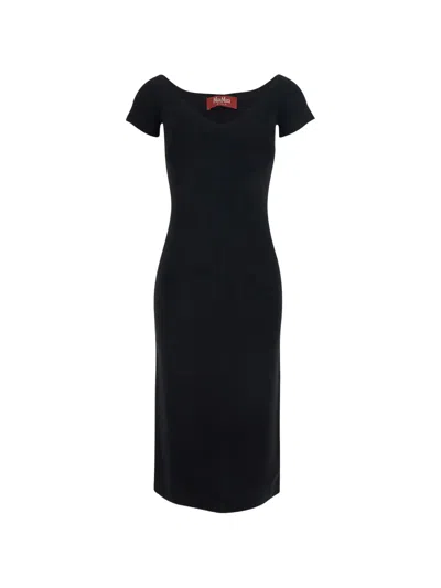 Max Mara Cabina V-neck Dress In Black