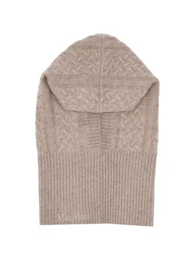 Max Mara Cable-knit Balaclava In Metallic