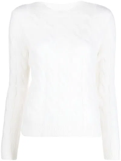 Max Mara Cable-knit Cashmere Jumper In Neutral