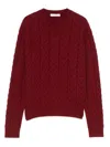 Max Mara Aramis Cable-knit Cashmere Sweater In Red