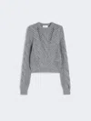 Max Mara Cable-knit Crew-neck Sweater In Gray