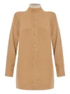 Max Mara Cable-knit High-neck Jumper In Neutral