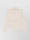 Max Mara Vicini Cashmere Side Braid Sweater In Neutral