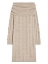 Max Mara Cable-knit Wool And Cashmere Dress In Nude