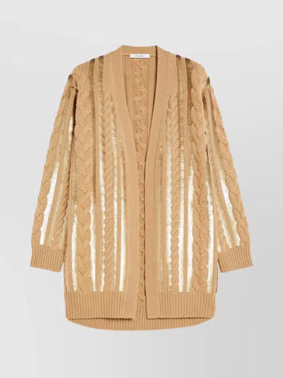 MAX MARA CABLE KNIT SEQUIN CARDIGAN