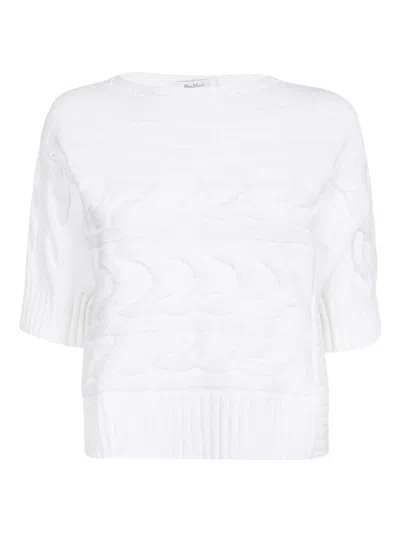 MAX MARA CABLE-KNIT SHORT-SLEEVE SWEATER