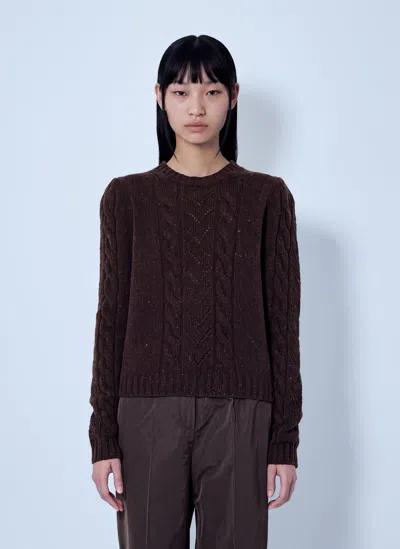Max Mara Samba Cable-knit Sweater In Brown
