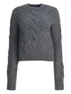 Max Mara Cable-knit Sweater In Gray