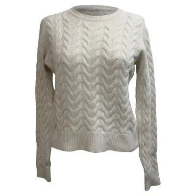 Max Mara Cable Knit Sweater In White Cashmere