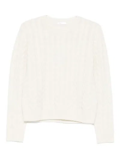 Max Mara Cable-knit Sweater In White