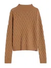 Max Mara Cable-knit Turtleneck Sweater In Brown