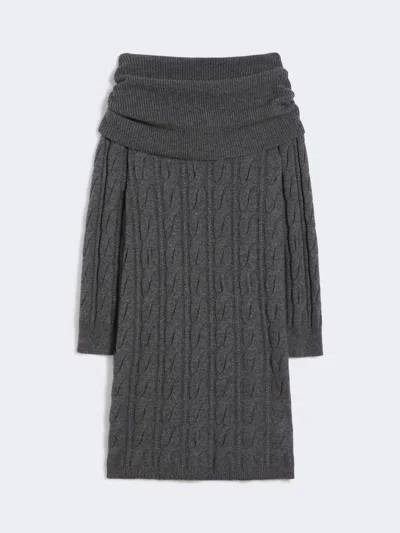 Max Mara Cable-knit Wool And Cashmere Dress In Gray
