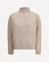 Max Mara Cable-knitted Wool And Cashmere Sweater In Neutral