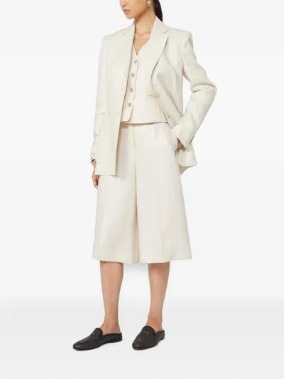 Max Mara Cable-knit Button-up Waistcoat In Neutral