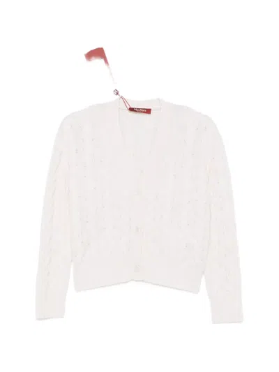 Max Mara Cable-knit Cardigan In White