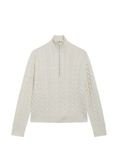 Max Mara Cable-knit Cashmere Yarn Sweater In Neutral