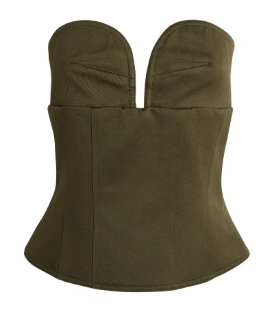 Max Mara Cacao Corset Top In Green