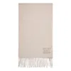 Max Mara Cashmere Scarf With Fringed Hem In White