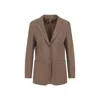 Max Mara Alpaca Cashmere Camel Yak Tailored Jacket In Brown