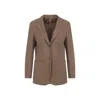 Max Mara Alpaca Cashmere Camel Yak Tailored Jacket In Brown