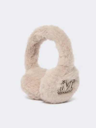 Max Mara Cache-oreilles En Tissu Teddy D'alpaga Et Laine In Neutral