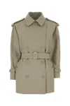 Max Mara Cacio Cotton Trench Jacket In Multi