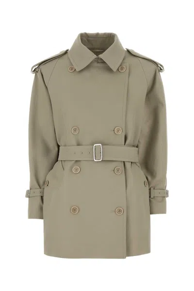 Max Mara Cacio Cotton Trench Jacket In Multi