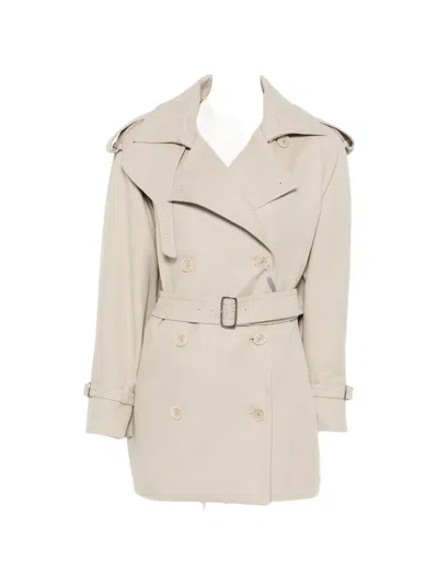 Max Mara Cacio Double-breasted Belted Duster Coat In Neutral