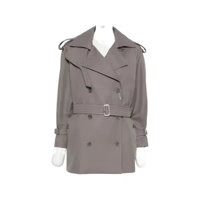 Max Mara Cacio Double-breasted Belted Trench Coat In Gray