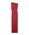 Max Mara One-shoulder Draped Detail Floor-length Dress In Red