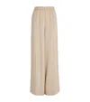 Max Mara Cady Elasticated Wide-leg Trousers In Beige