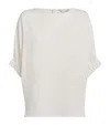 Max Mara Cady Gathered-cuff Pacos Blouse In Neutral