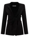 Max Mara Cady Jacket With Sash In Black