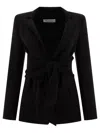 Max Mara Cady Jacket With Sash In Black